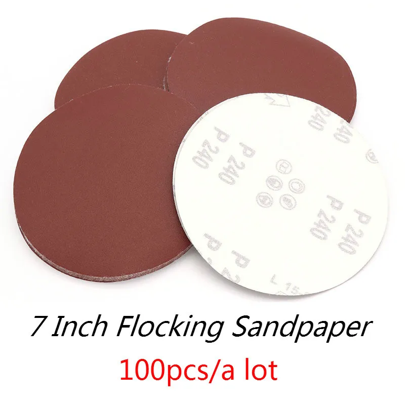 100pcs CIBO 180mm 7 Inch Round Sandpaper Disk Sand Sheets Grit 60-Grit 2000 Hook and Loop Sanding Disc Polish Free Shipping | Инструменты