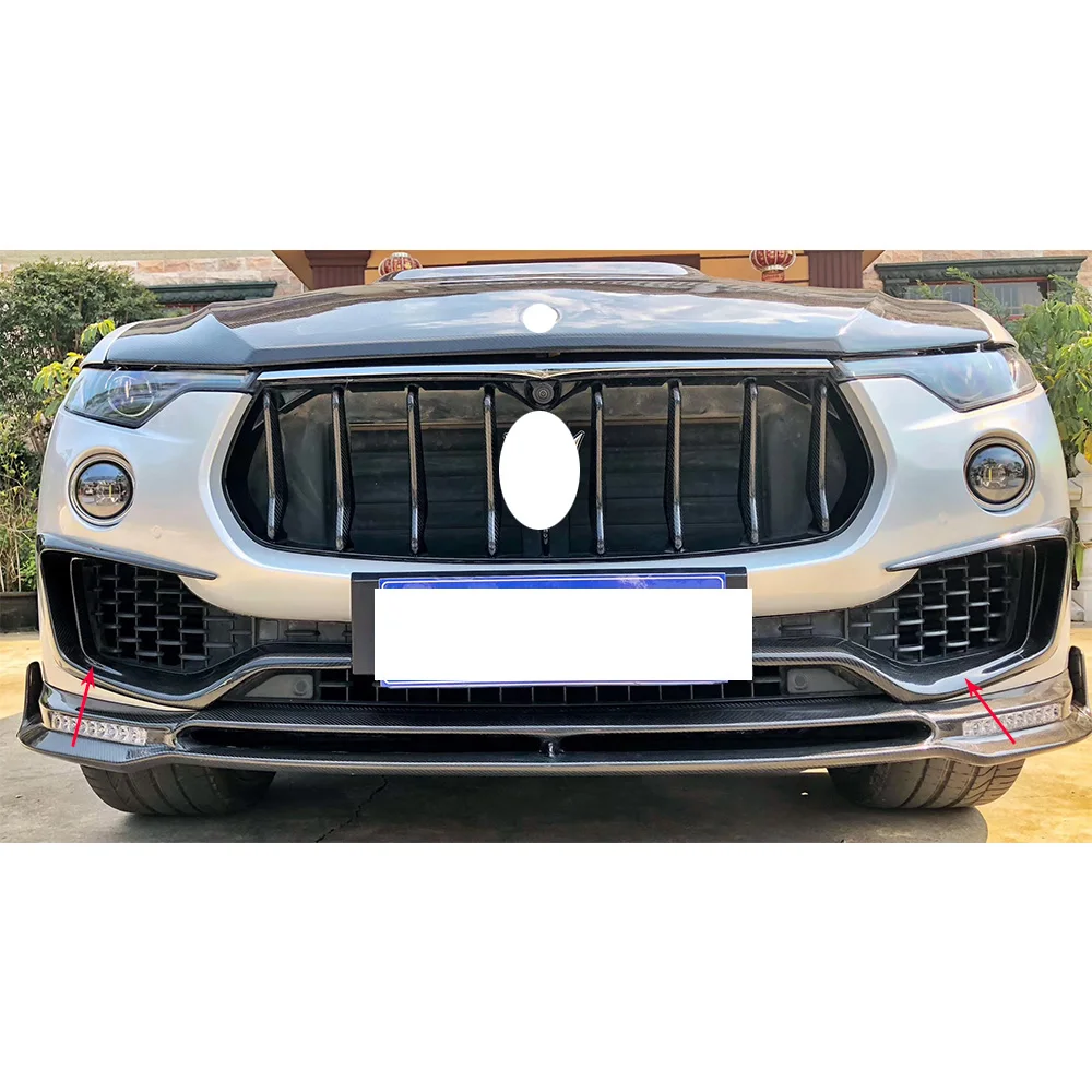 Углеродное волокно переднего бампера вентиляционное отверстие Накладка для Maserati Levante SUV UP