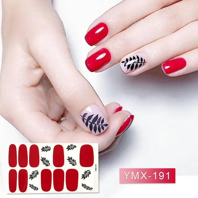 14tips/sheet Hot Colors Series Classic Collection Manicure Nail Polish Strips Nail Wraps,Full Nail Sheet DIY nail art decoration YMX191
