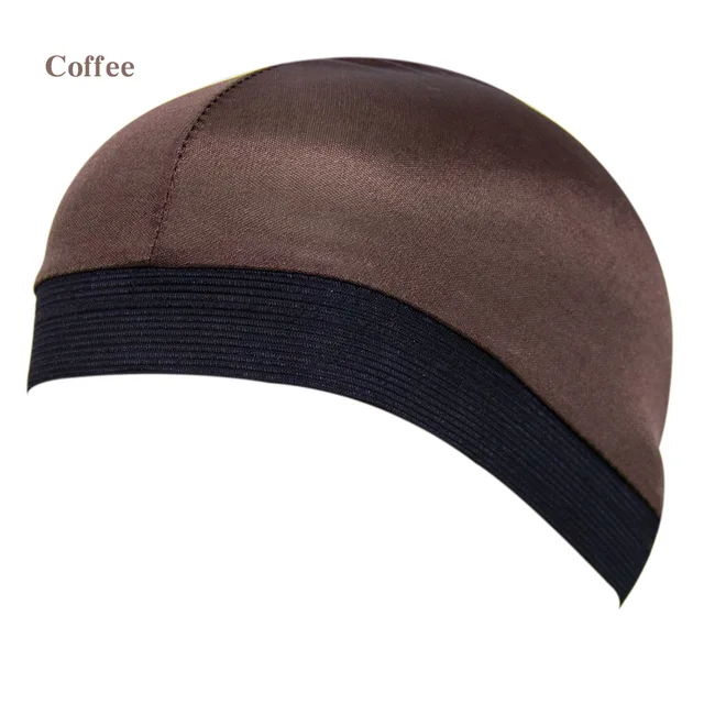  - Solid Color Wave Caps With Durag for Men Headwear Soft Elastic Breathable Beanie Turban Cap Headwrap Bonnet Hair Accessories