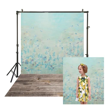 

Blue Watercolor Painting Background Photography BackDrops Polyester Traditional Studio Back Drops Kids Portrait Booth Background