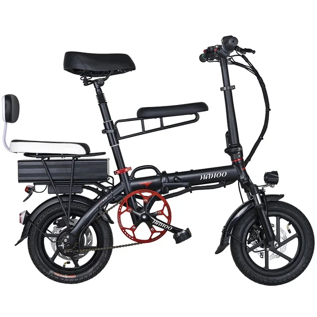 HAHOO 14 Inches Foldable Electric Bicycle CST Tire 500W DC Motor Urban Ebike 40km/h outdoor city bicycle 40AH Lithium Battery 6