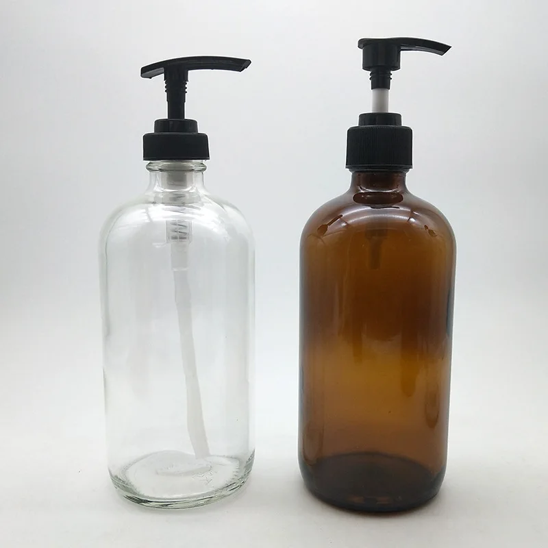 

1Pcs/set Brown Emulsion Bottle Glass Hand Wash Liquid Glass Bottle Transparent Water Milk Liquid Bottle