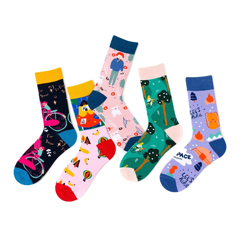 

Funny Cotton Socks For Women Colorful Breathable Print Art Pattern Sox Comfortable Anti-friction Socks Adult Hipster Autumn