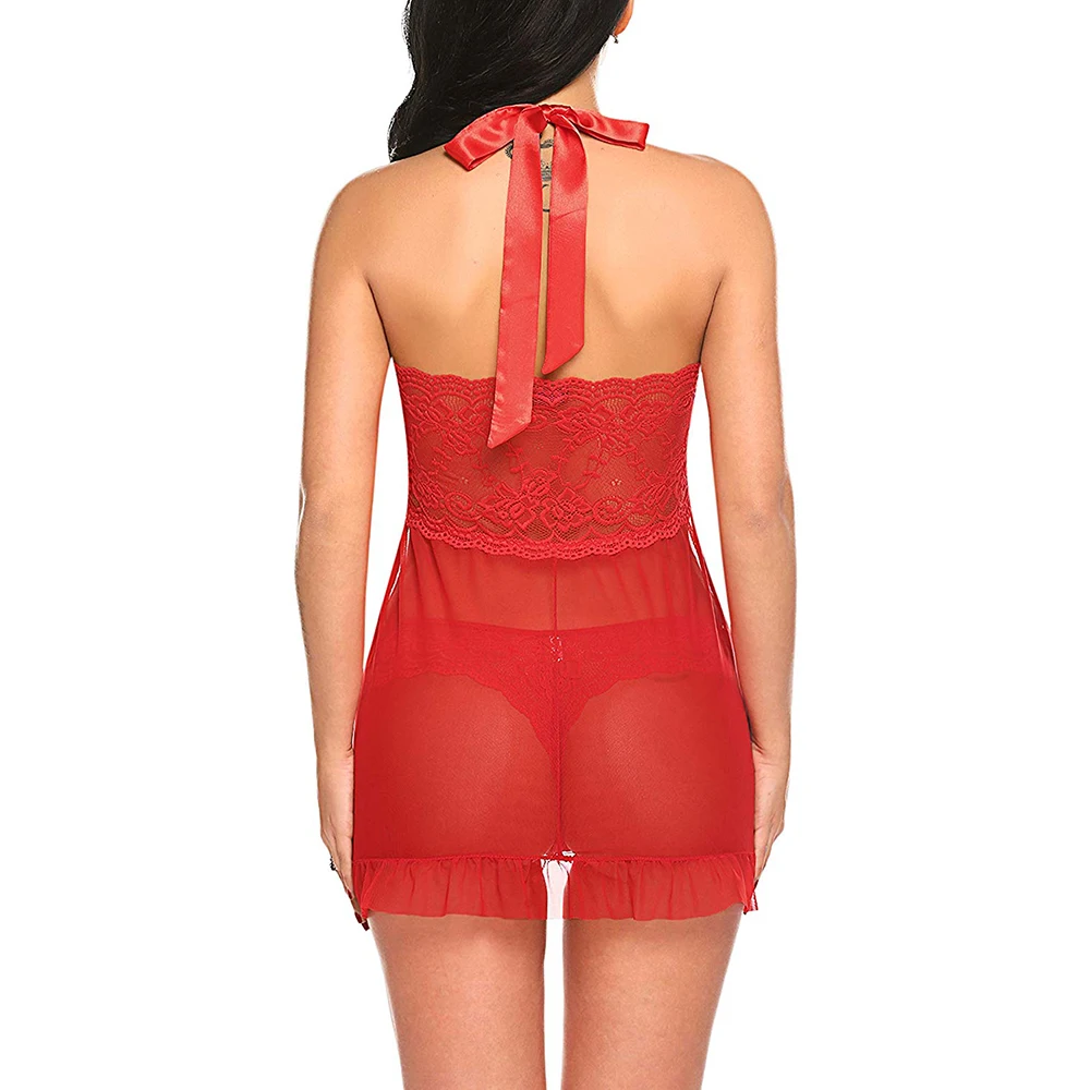 Женское сексуальное кружевное белье, ночное белье, платье, трусы, нижнее белье, ночная рубашка Мини Ночная рубашка, большие размеры, сорочка D35