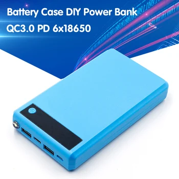 

QC3.0 PD 6x18650 Battery Case DIY Power Bank Shell Battery Charge Storage Box 95AF