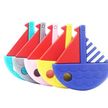 

20pcs Navy Boat Silicone Teethers Cute Teething Pendant Necklace DIY Handmade Chew Charms Baby Teething Gift Toys BPA Free