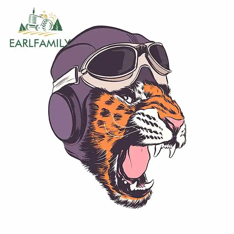 EARLFAMILY 13 см x 9 для злого тигра в шляпе индивидуальная Автомобильная наклейка
