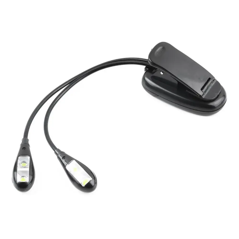 Verstelbare Zwanenhalzen 2 Dual Flexibele Arms 4 светодиодный пристегивающийся светильник Bureau Tafellamp для фортепиано Muziek stand Boek