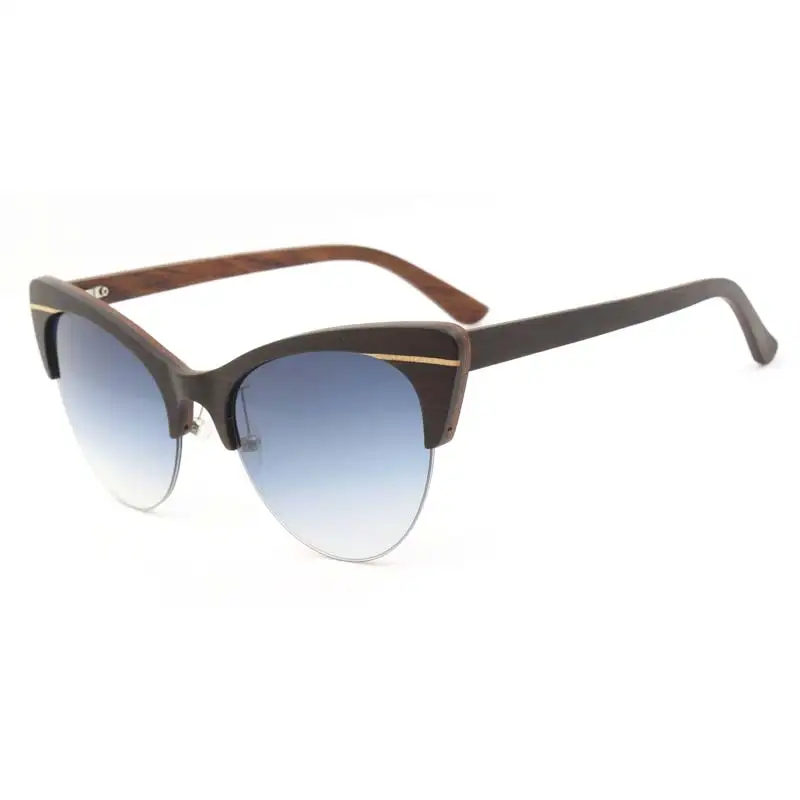 grey gradient lens Деревянные солнцезащитные очки поляризованные UV400 Брендовые мужские очки для вождения мужские солнцезащитные очки - Цвет линз: grey gradient lens