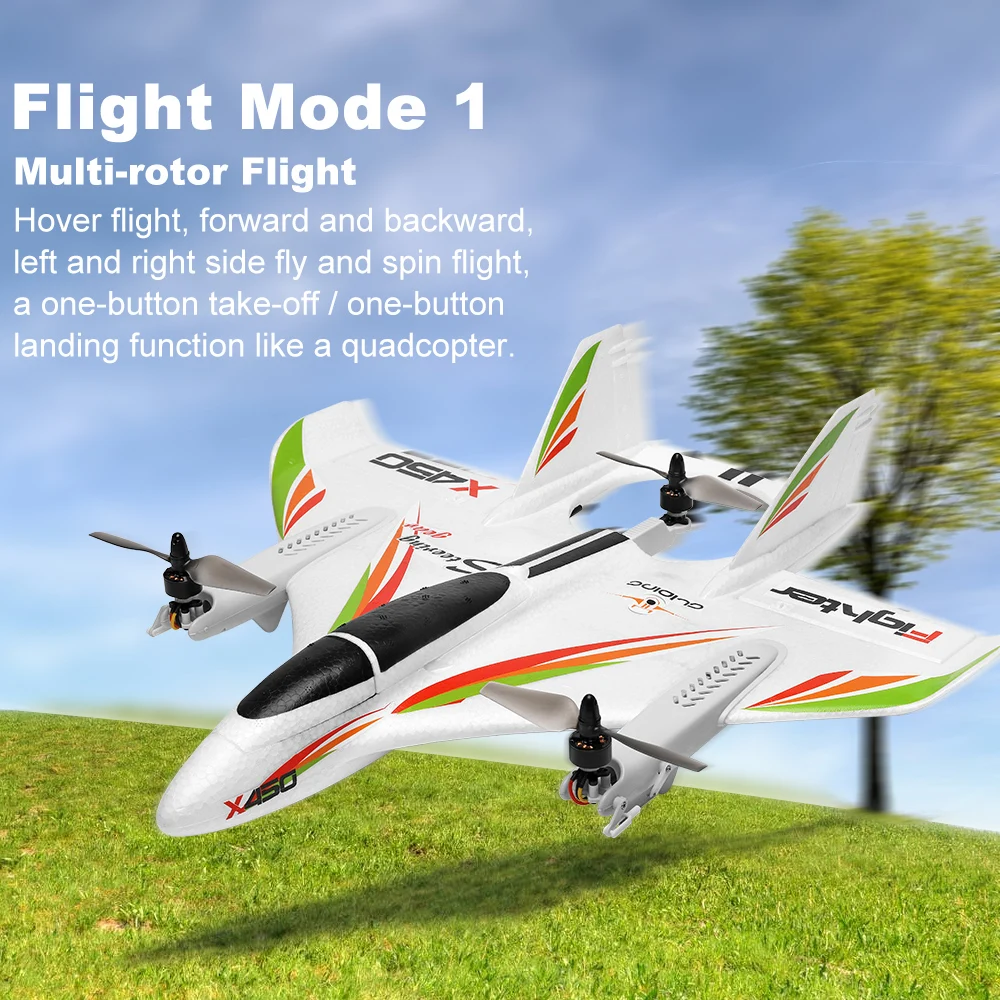 2,4G 6CH WLtoys XK X450 3D/6G RC вертикальный взлет светодиодный RC планер с фиксированным крылом RC Самолет RTF радиоуправляемые игрушки для детей