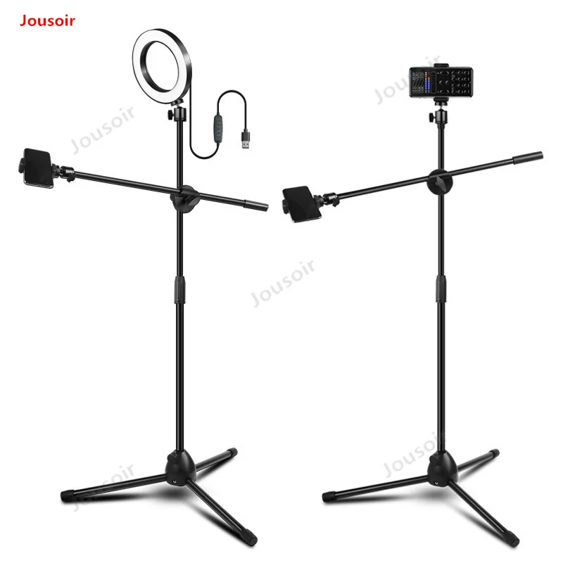 LED Fill Light Ring Lamp+Adjustable Phone Photography Shooting Bracket Stand+Boom Arm Photo Video Studio Kits CD50 T03