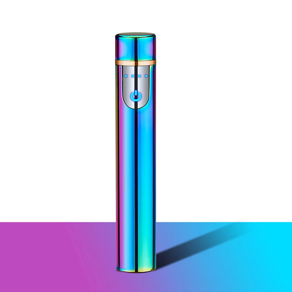 Мини цилиндрическая usb зарядка Электронная зажигалка сенсорный датчик переключатель прикуривателя плазменная ветрозащитная Зажигалка для прикуривателя - Цвет: color