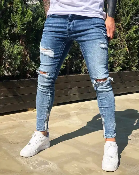 calça jeans masculina cropped