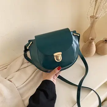 

Women Crossbody Bag Fashion Semicircle Saddle Bags PU Leather Shoulder Bags for female Handbags brands designer Handbags #15