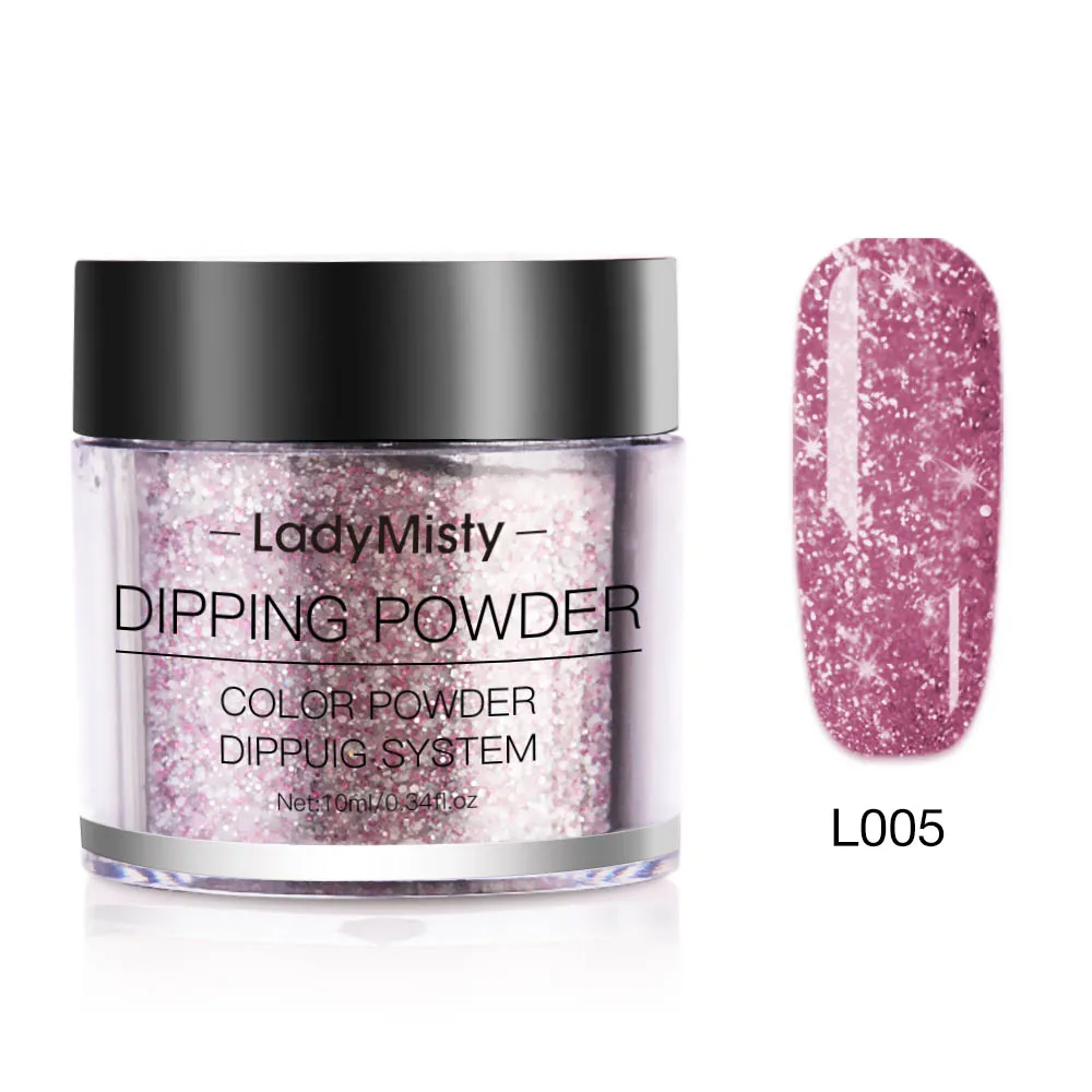 L005 LadyMisty 10 мл блеск для ногтей погружающийся порошок для ногтей акриловый порошок поли гель для ногтей пыль погружающийся порошок Дизайн ногтей украшения - Цвет: L005