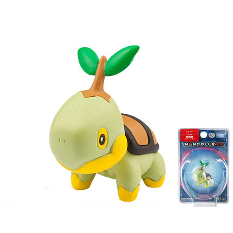 Takara Tomy подлинный Покемон чармандер белка Mimikyu Raichu Mudkip Oshawott Пикачу snorlax 4 см коллекция игрушка фигурка подарки - Цвет: 7 turtwig