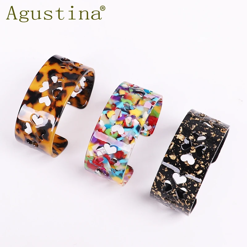 Женский акриловый браслет с сердечками элегантный подарочный богемный волной