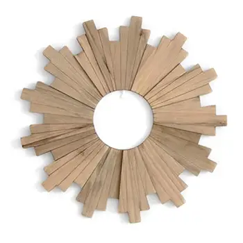 

Sun Ring Wooden Mirror Frame Pendant Background Corridor Porch Ornament Wall Hanging Round Mirror Frame Decoration