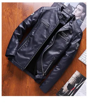 

2020 Fashionable Men's Leather Jacket Motorcycle Casual PU Jacket Men's Zipper Solid Color Fashion Jacket Slim PU Jacket Men