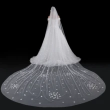 

New Arrival 5 Meters One-Layer Wedding Veils Appliques Bridal Veil With Comb 2020