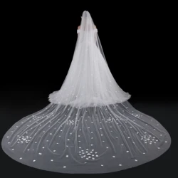 New Arrival 5 Meters One-Layer  Wedding Veils Appliques Bridal Veil With Comb 2020