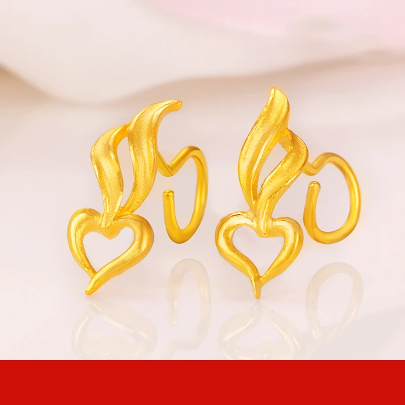 JJJ 24K серьги из чистого золота настоящий AU 999 твердые золотые серьги хорошие полые шарики кисточкой высококлассные модные ювелирные изделия Новинка