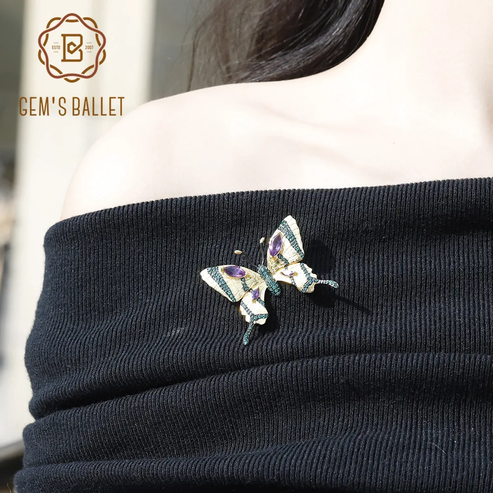 Женская Вечерние веска из серебра 925 пробы с натуральным аметистом | Украшения и