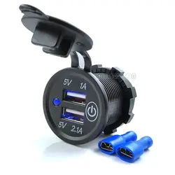DIY USB Зарядное устройство 3.1A 12 V/24 V usb-розетка водонепроницаемое автомобильное зарядное устройство с переключателем для автомобиля RV ATV