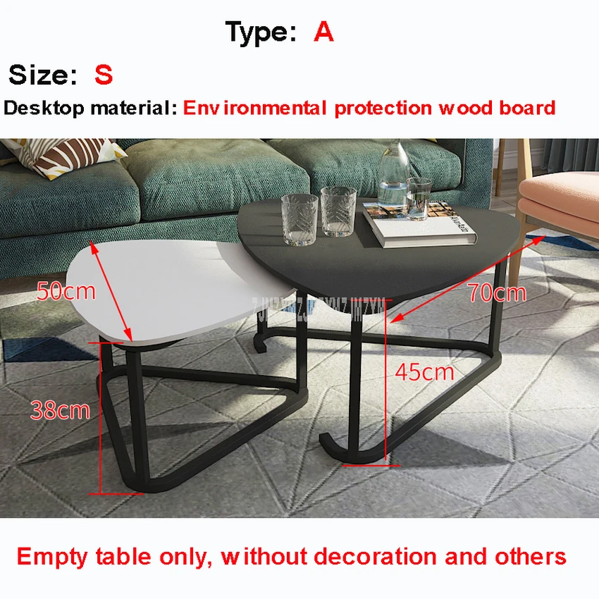 Нордический чайный столик, два небольших стола, простая современная гостиная, роскошный европейский стиль, креативный столик из закаленного стекла - Цвет: A Type White Black