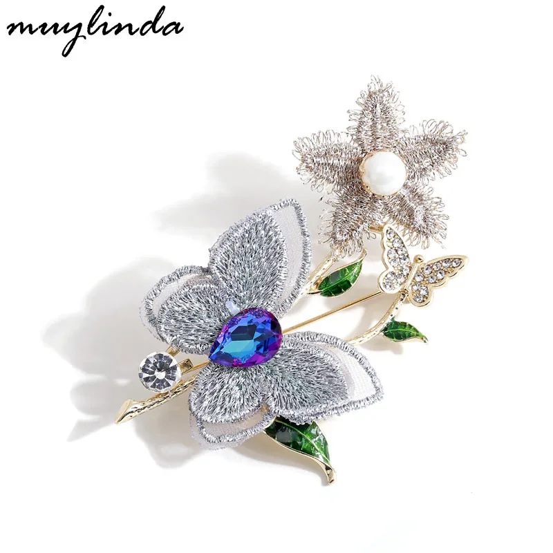 

Velvet Butterfly Flower Brooch Corsage Women's Retro Coat Pin Buckle Decoration Creative South Korea Simple Accessories