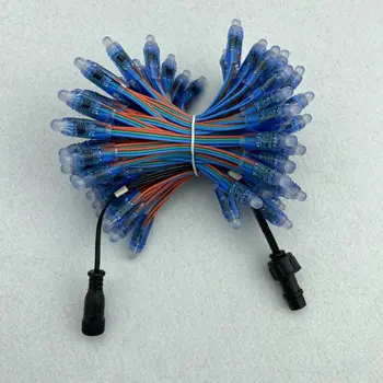 

Resistor voltage drop/DC12V/100pcs/strand/bullet type/ RGB addressable 12mm WS2811 led pixel node,RGB 18AWG color wire,IP68