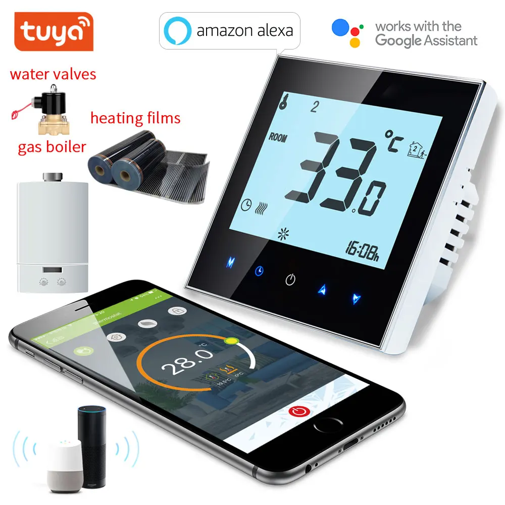 Tuya Wifi Smart Temperature Controller Floor Water Heating/electric Floor  Heating/ Water/gas Boiler Works With Alexa Google - Smart Remote Control -  AliExpress