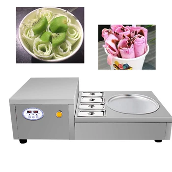 

Worktable type single round pan with 4 cooling tanks fried ice cream machine fry ice cream roll machine for sale