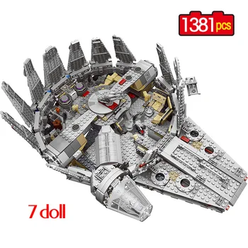 

1381 Pcs Force Awakens Star Set Wars Series Compatible Millennium 79211 Falcon Model Building Blocks Toys For Children kids gift