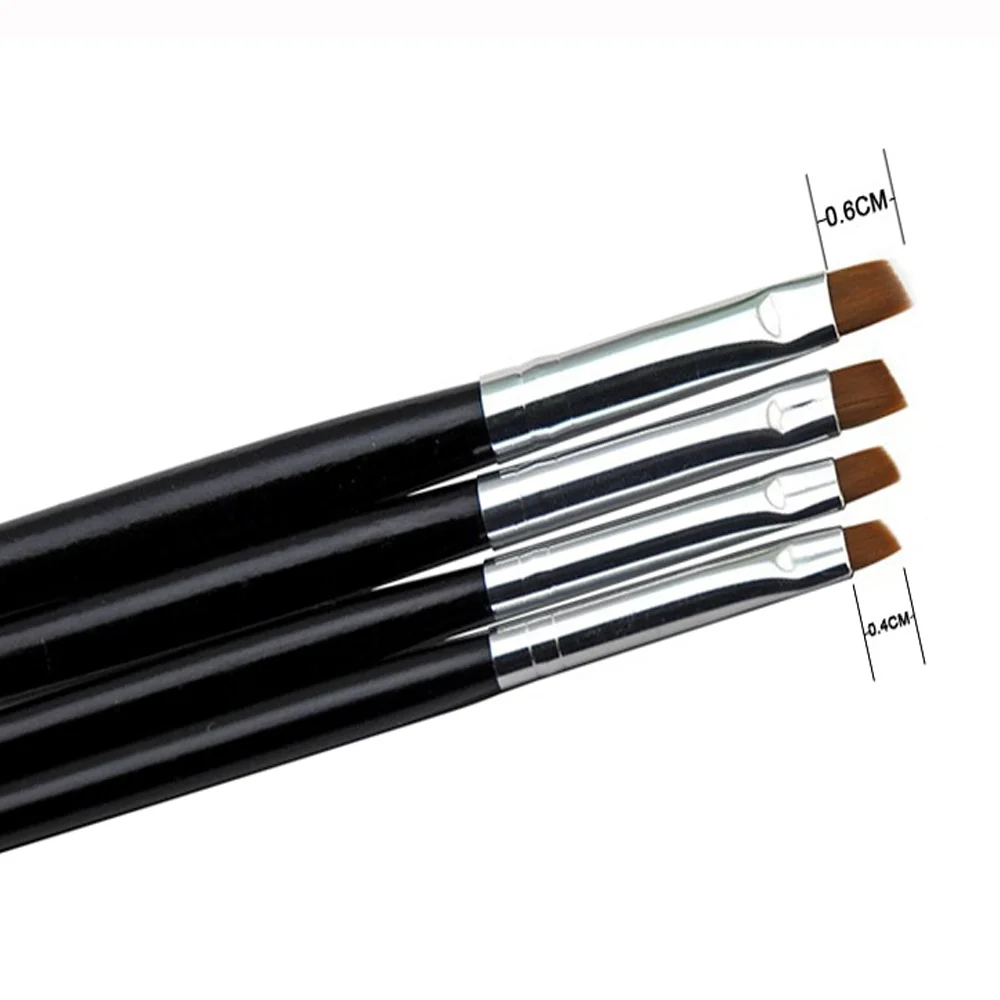 20PCS/SET Nail Art Brush Tilted Head Acrylic Nail Brush for UV Gel Paiting Drawing Liner Pen Manicure Tips Nail Brush Set 4