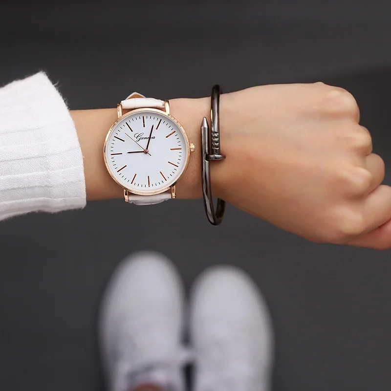 Парные часы новые модные кожаные часы для влюбленных простые парные часы Подарки для мужчин и женщин часы Pareja пара без браслета - Color: men-white