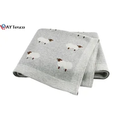 AY TescoBaby mantas Súper suaves para recién nacidos, edredón de punto de conejo y oveja, sofá, cuna, cama, 100x80cm