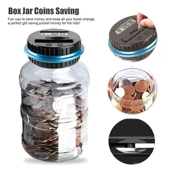 

Electronic Counting Piggy Bank Coin Money Saving Box Jar For USD EURO GBP Money