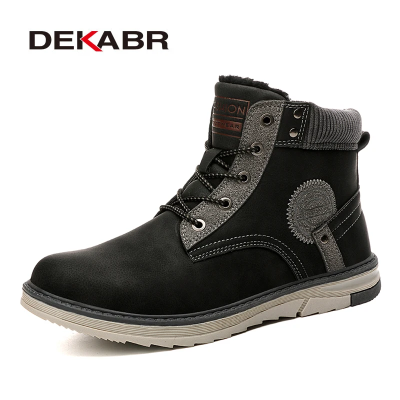 DEKABR/брендовые замшевые зимние ботинки из коровьей кожи; зимние Нескользящие теплые высококачественные рабочие ботинки; мужские водонепроницаемые ботильоны для мужчин