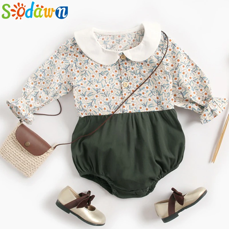 Sodawn/европейский и американский стиль, коллекция года, новое летнее платье для маленьких девочек Ha хлопковый треугольный Детский комбинезон с вышивкой, одежда для маленьких девочек