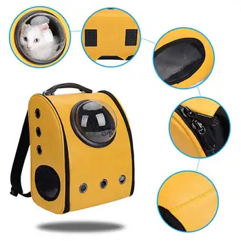

Portable Pet Carrier Backpack Cat Dog Breathable Safety Space Capsule Shape Travel Bag New HSJ88