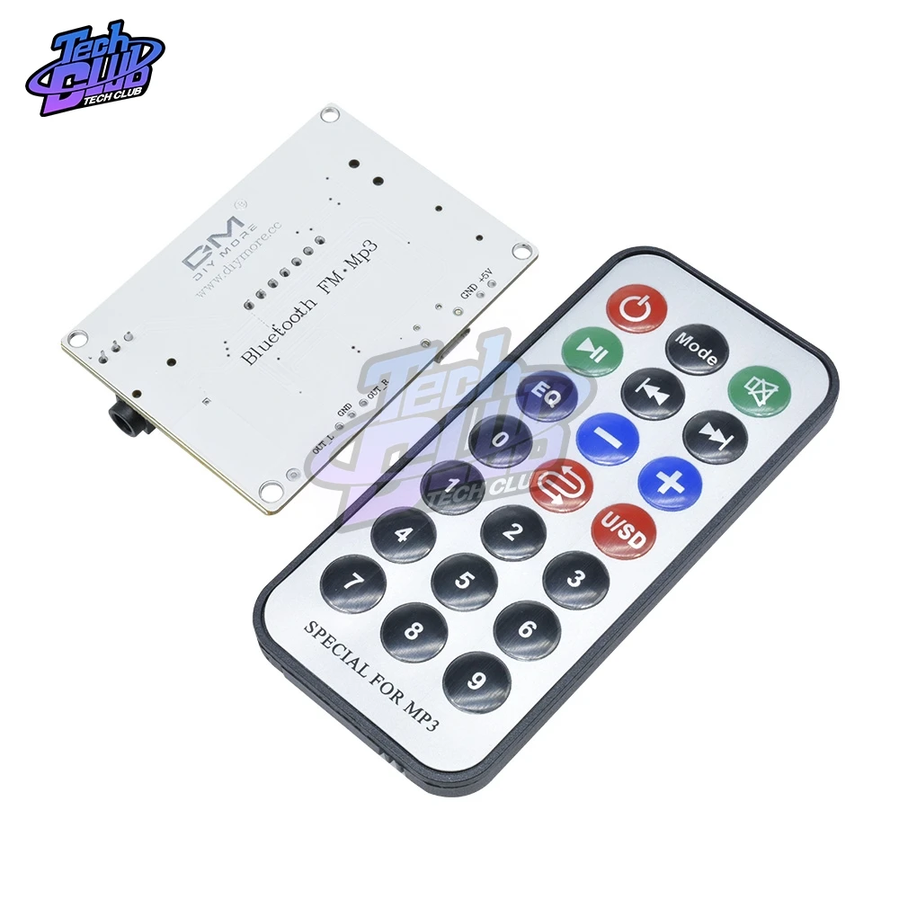 Беспроводной Bluetooth цифровой светодиодный дисплей FM MP3 декодирование доска TF Micro SD карта аудио звуковой модуль с инфракрасным пультом дистанционного управления