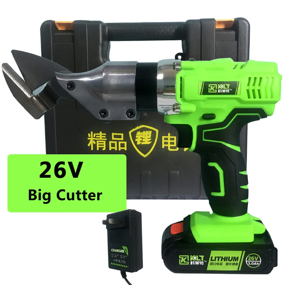 

26V Portable Cordless Rechargeable Electric Scissor Metal Sheet Shear Cutter Scissors 0-1850RPM Power Tool With 6000mAh Battery