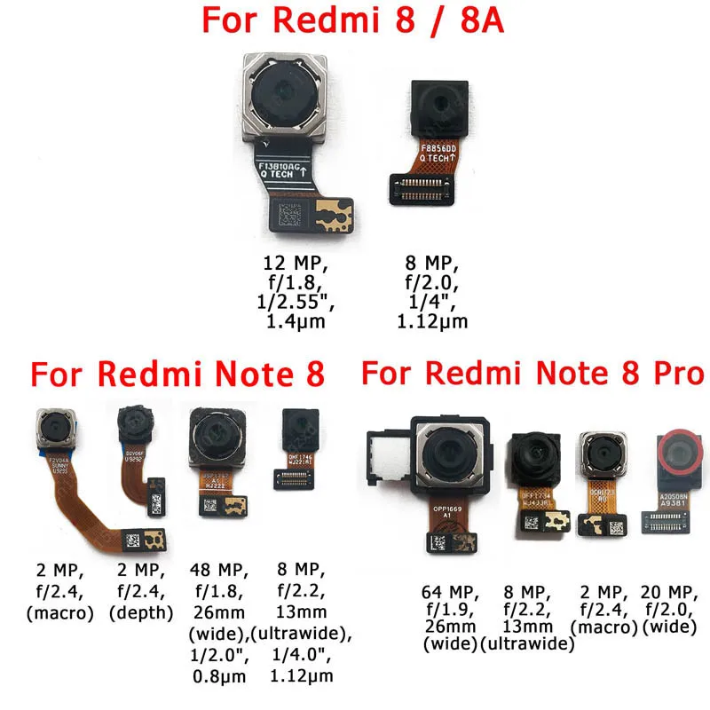 Оригинальная передняя и задняя камеры для Xiaomi Redmi 8 8A Note Pro Note8 модуль основной