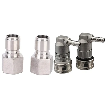

2pcs Ball Lock Disconnect, MFL 1/4 Inch & 2Pcs Stainless Steel Quick Connector Beer Keg Disconnect Conversion Kit