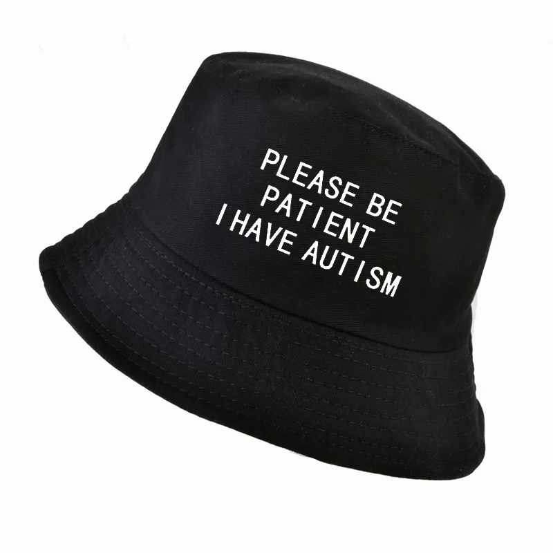 Have Autism Letter Print Bucket Hat Men 