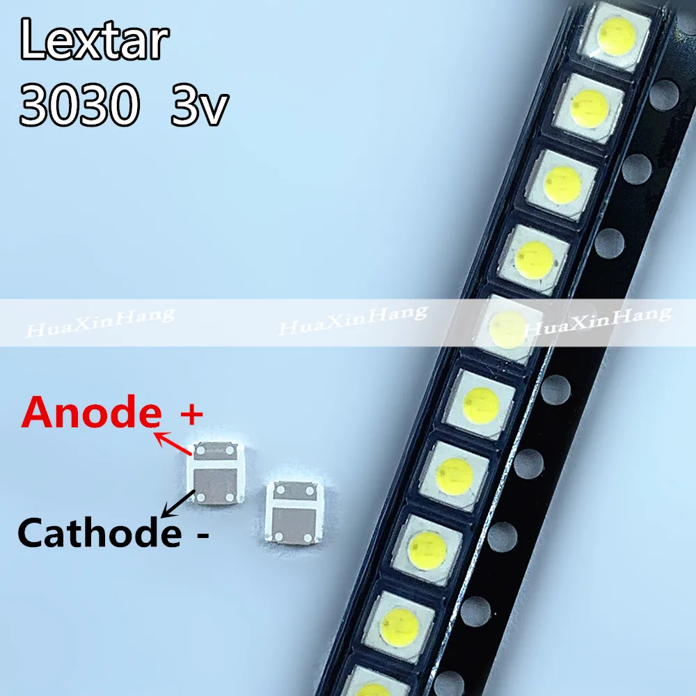 

1000pcs LED Backlight Original For Lextar 2W 3030 3V Two-Chips Cool white 80-90LM TV Application new Zener diode