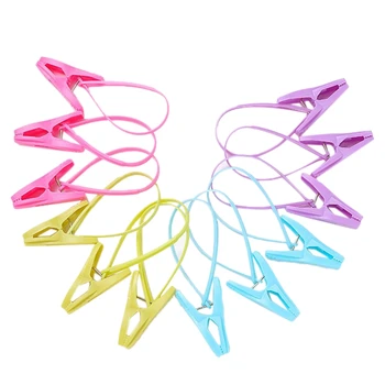 

12 Pcs Small Household Clips Windproof Anti-Skid Drying Tie Clothes Socks Underwear Panties Multi-Function Cable Clip