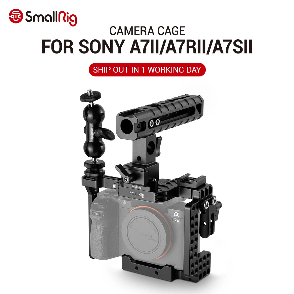 SmallRig A7II камера клетка Rig для Sony A7II/A7RII/A7SII аксессуары комплект с ручкой и шаровой